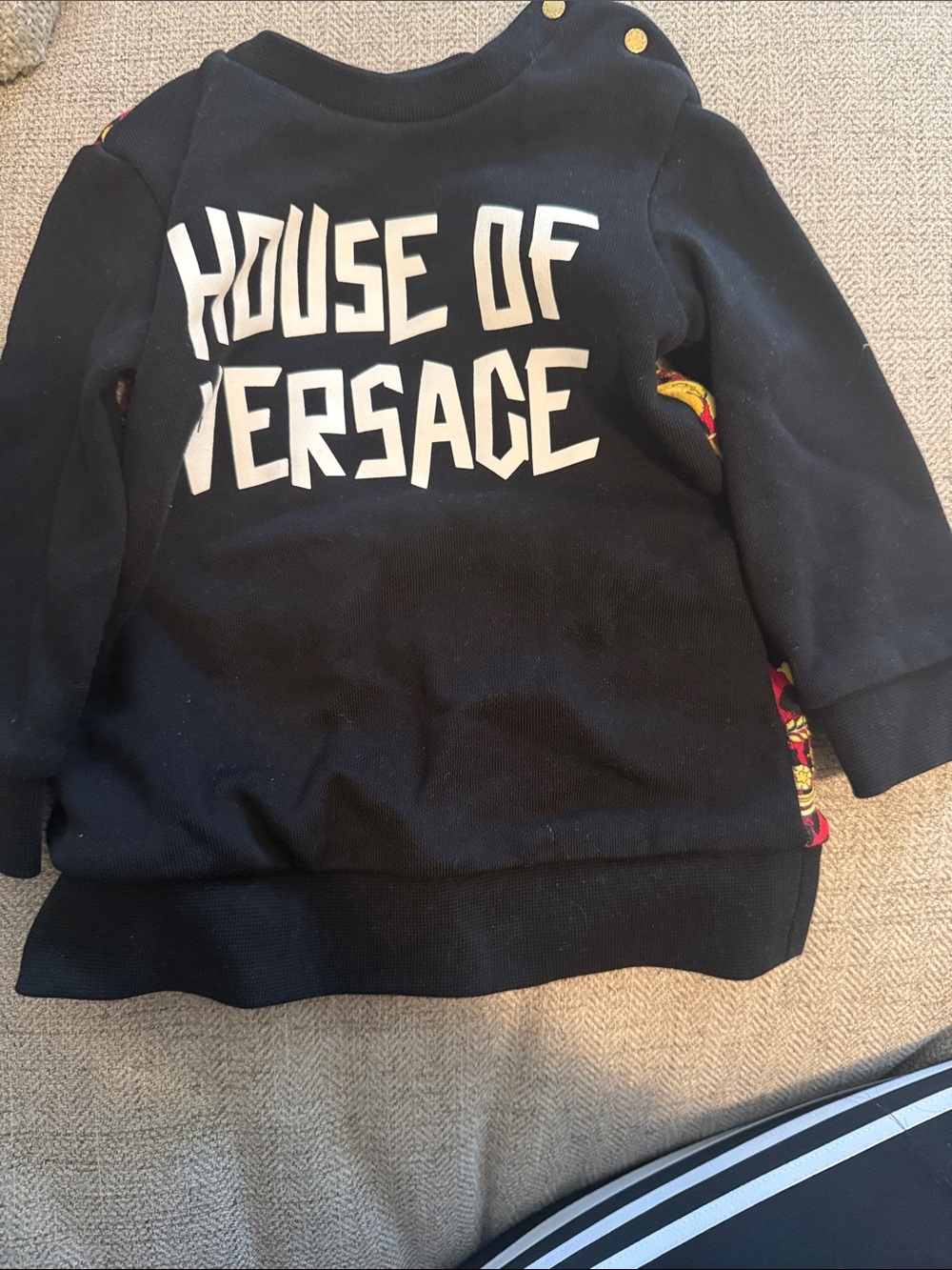 Versace Kids Black Sweatshirt with White 'HOUSE OF VERSACE' Logo